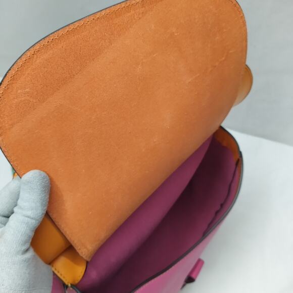 Dooney & Bourke Reese North South Pink Leather Flap Closure Shoulder Bag - Picture 11 of 16